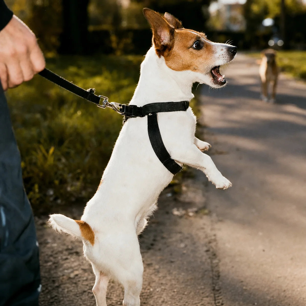 Anxious dog before RevitaPaw — Reactivity