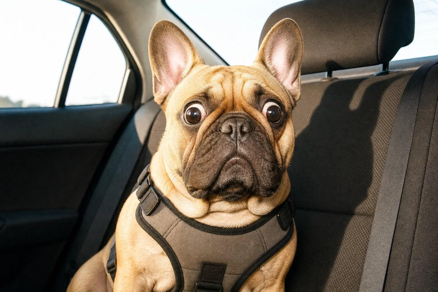 Anxious dog before RevitaPaw — Car rides