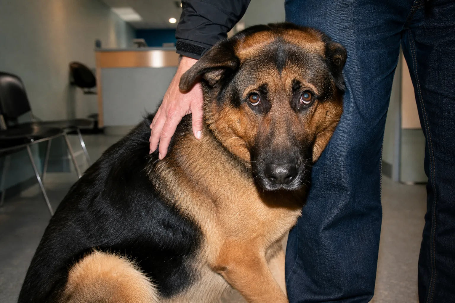 Anxious dog before RevitaPaw — Vet visits