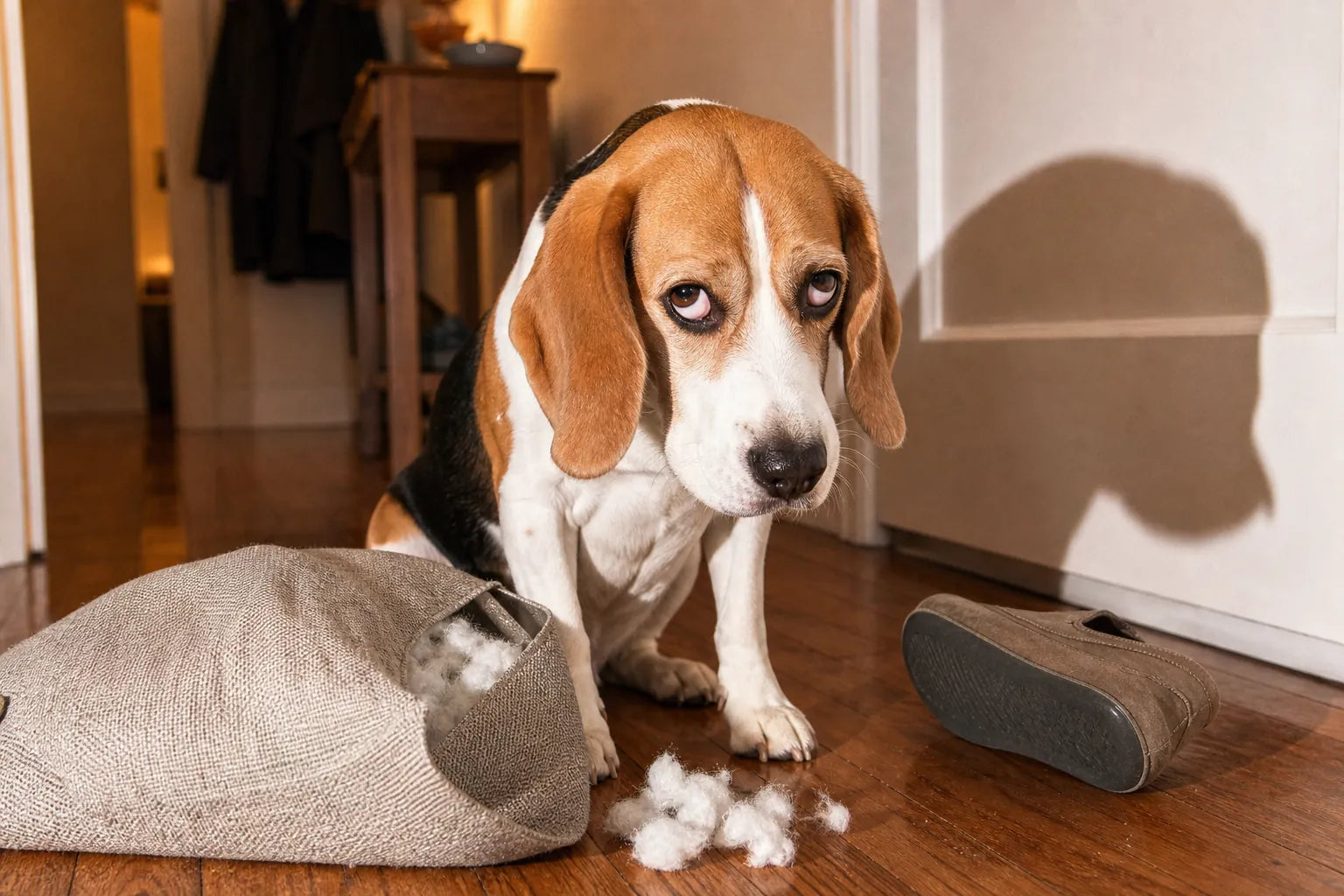 Anxious dog before RevitaPaw — Being left alone