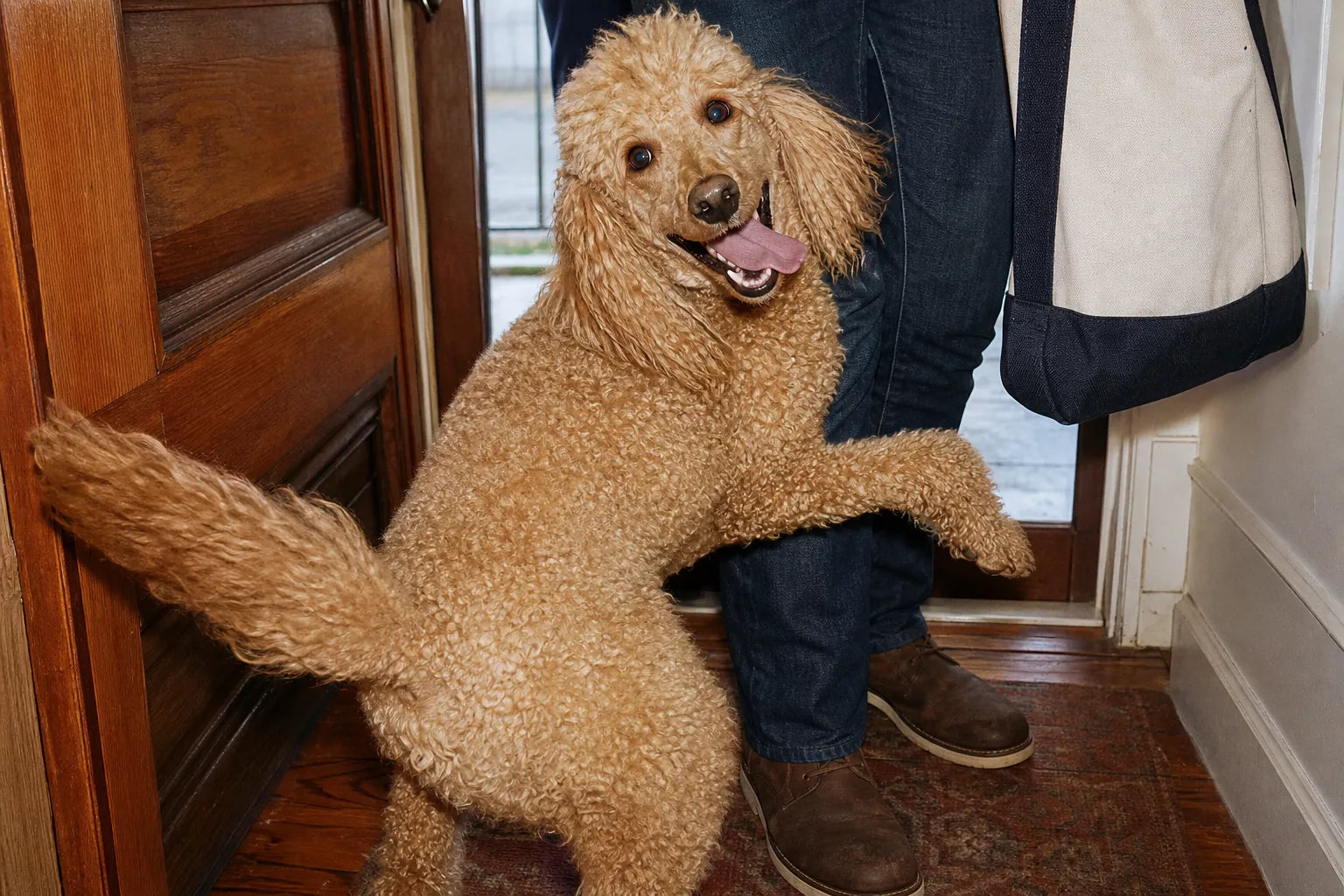 Anxious dog before RevitaPaw — Houseguests
